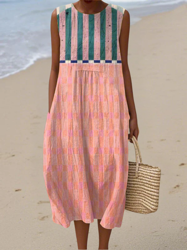 DELANEY | STRIPED PASTEL MIDI DRESS