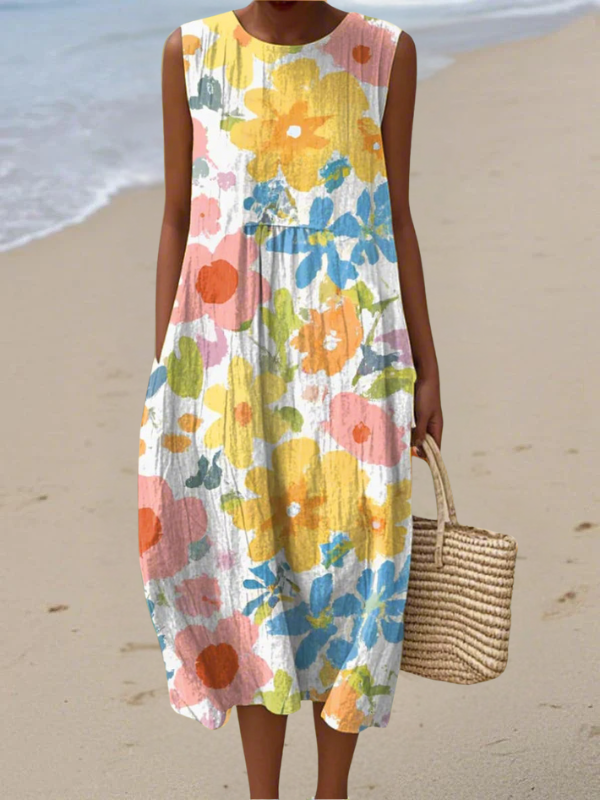 SERAPHINA | PASTEL FLORAL MIDI DRESS
