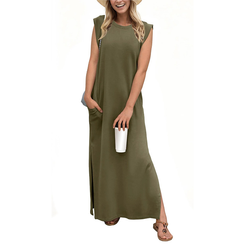 KAIA | CLASSIC LOOSE SLEEVELESS BEACH MAXI DRESS