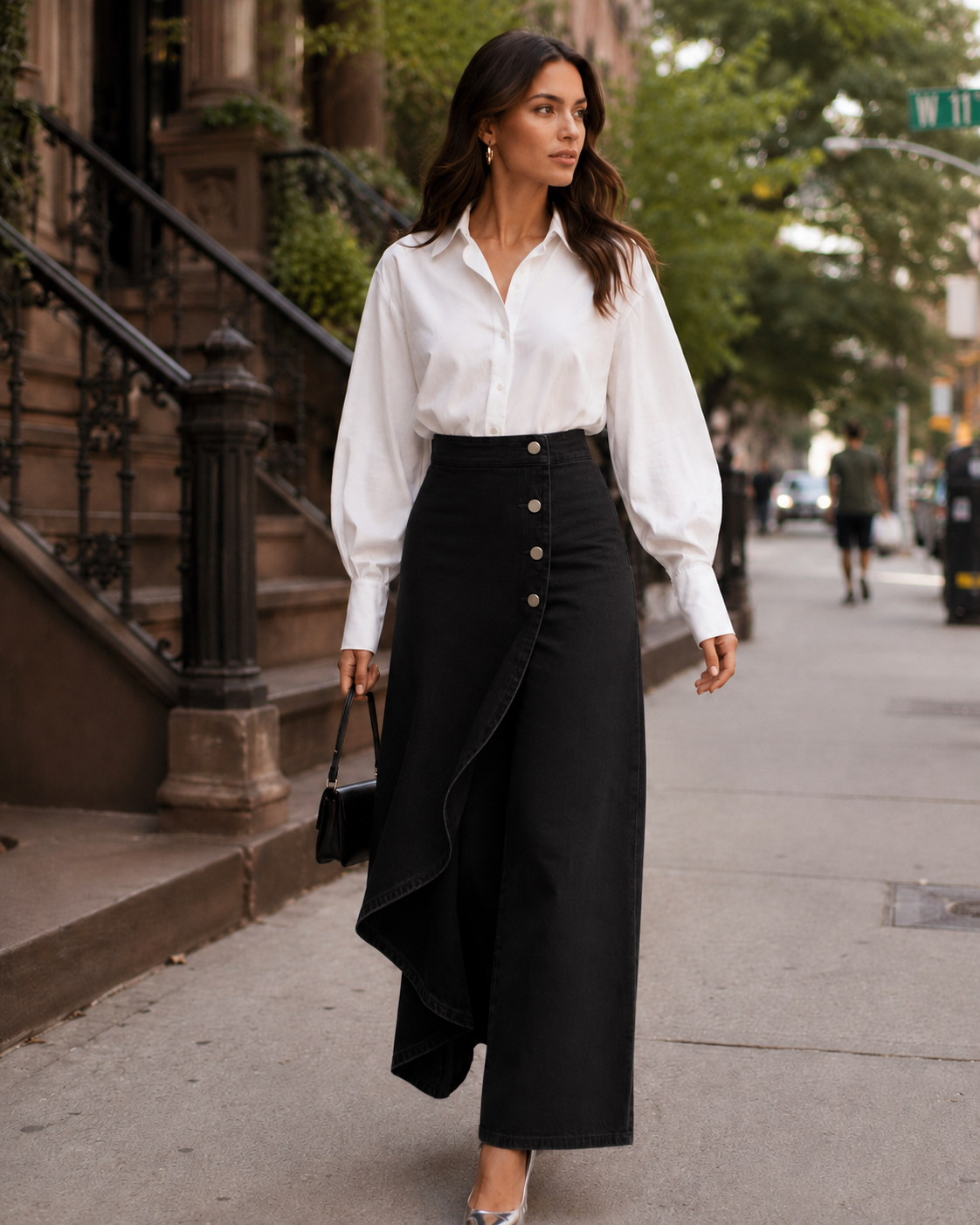 NICOLE | DENIM WRAP TROUSERS