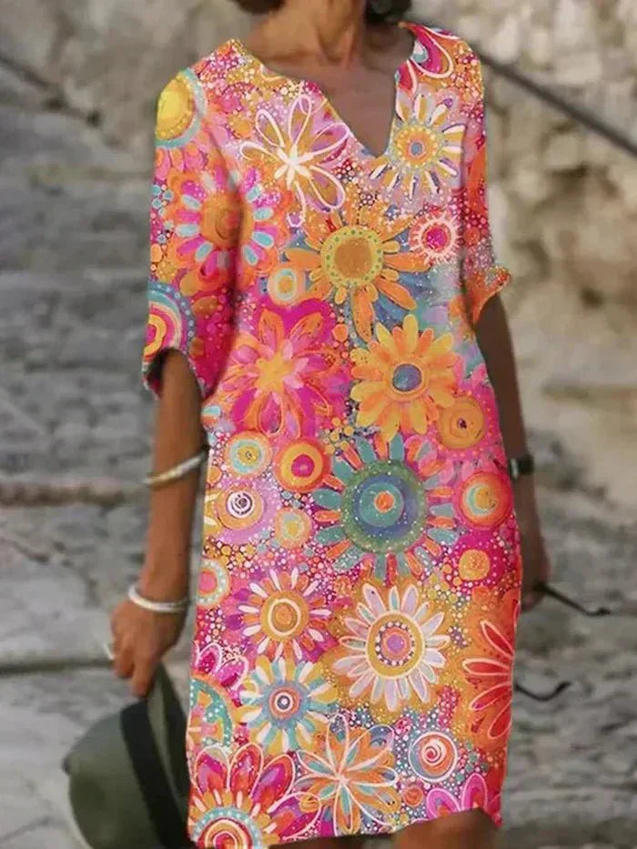EVY | VIBRANT FLORAL MIDI DRESS