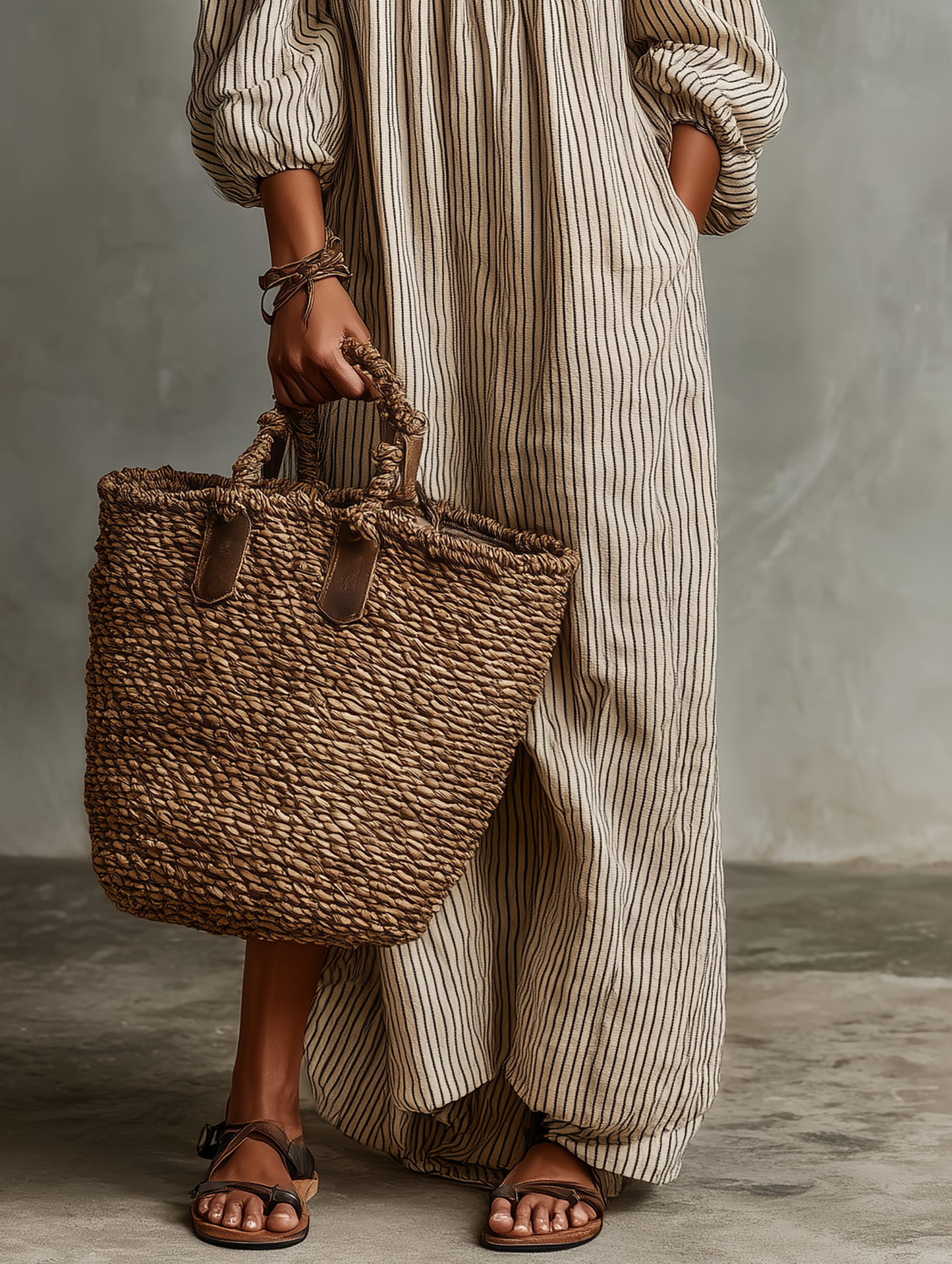 NINA | STRIPED OFF-SHOULDER MAXI DRESS