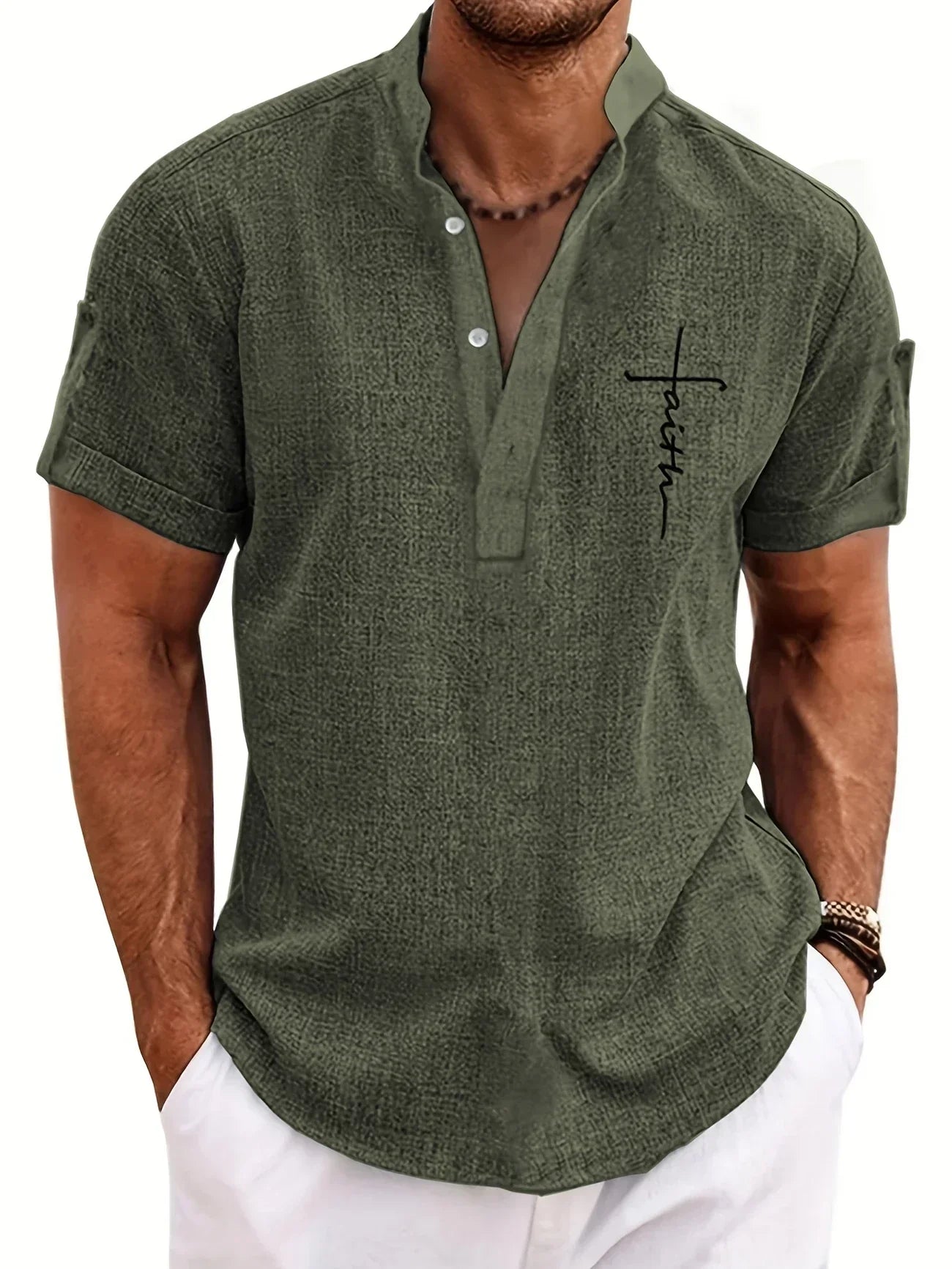 CALEB | STYLISH SHIRT WITH A STAND-UP COLLAR