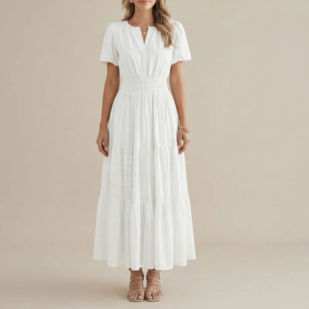 ELARA | BOHO MAXI DRESS WITH V-NECK & FLOWING FIT