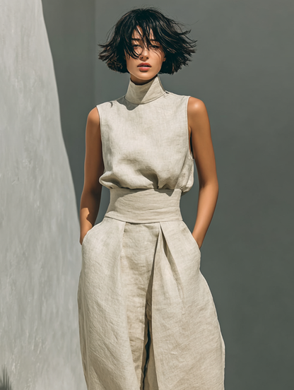 ADELAIDE | WOMEN'S WIDE-LEG COTTON PANTS SET