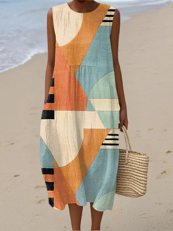 JULIETTE | GEOMETRIC MIDI DRESS