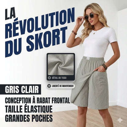 LUCIE | ELASTIC WAIST SKORT WITH ACTIVE-STYLE POCKETS