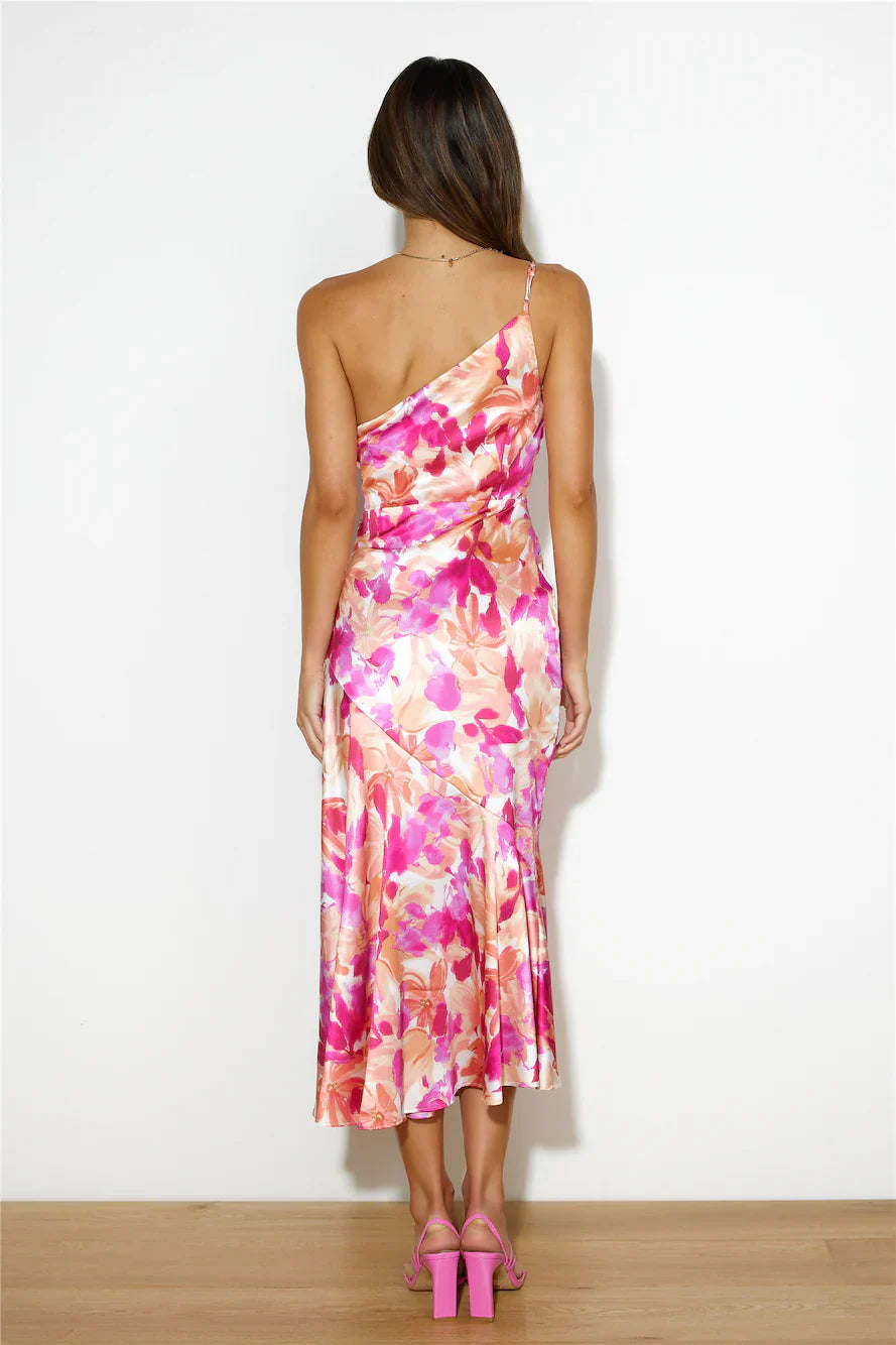 ELISA | FLORAL ONE-SHOULDER MAXI DRESS
