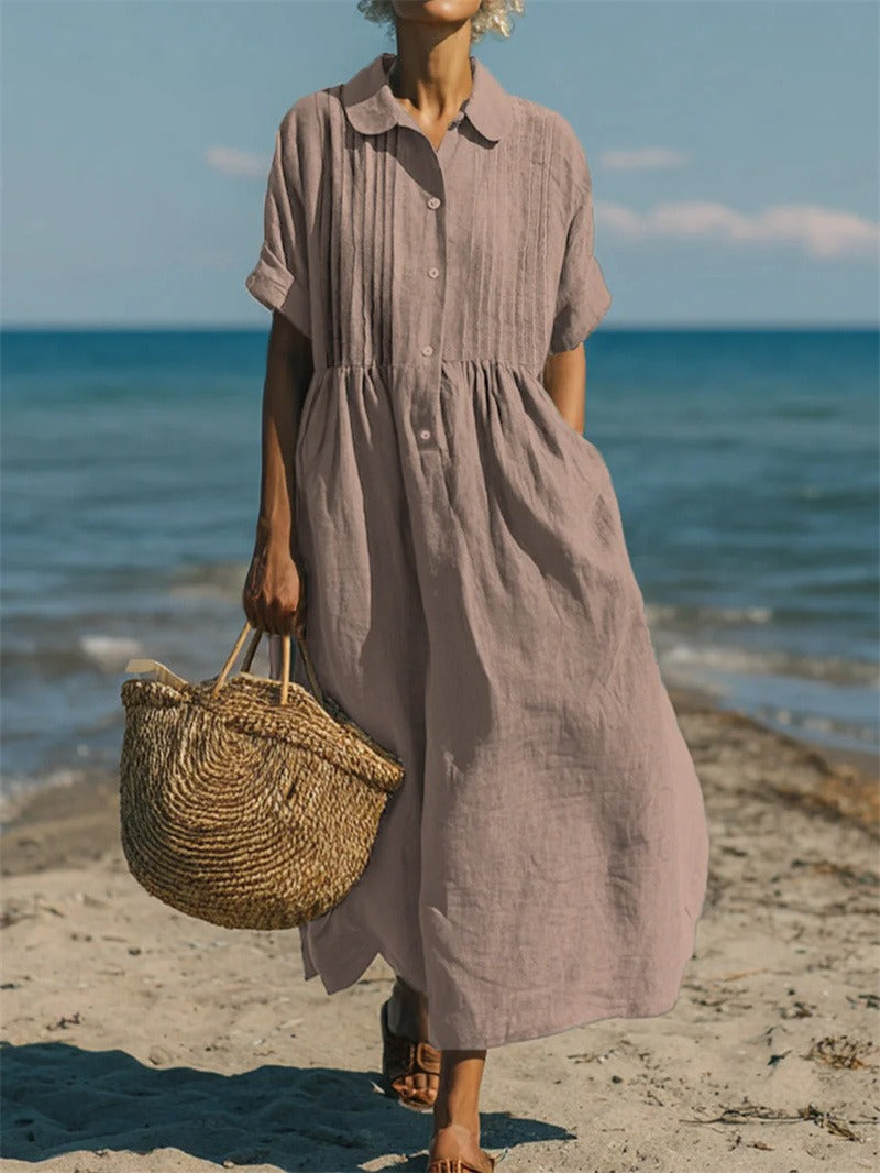 ALICE | COTTON BUTTON SHIRT DRESS
