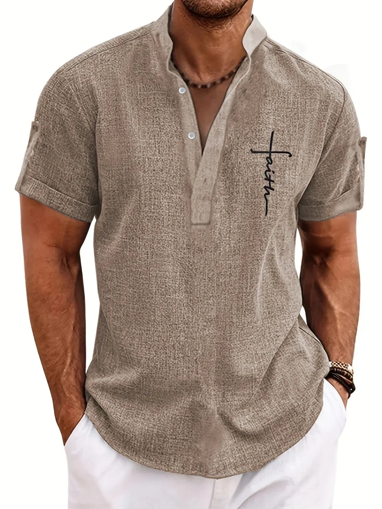 CALEB | STYLISH SHIRT WITH A STAND-UP COLLAR