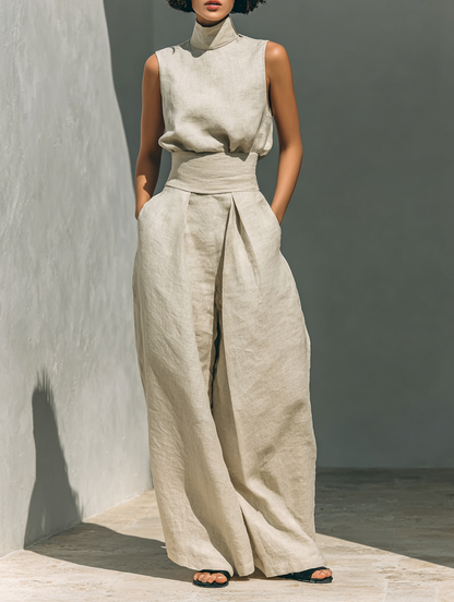 ADELAIDE | WOMEN'S WIDE-LEG COTTON PANTS SET