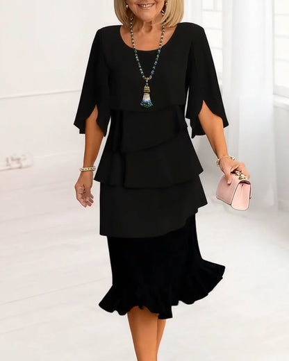 PATRICIA | ELEGANT COMFORT RUFFLE DRESS