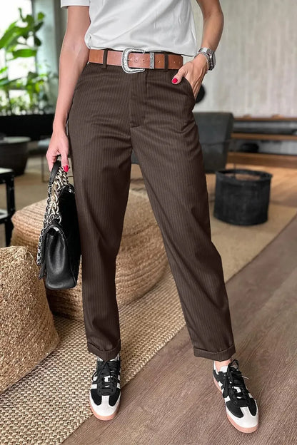 MAYA | ELEGANT, FIGURE-FLATTERING TROUSERS WITH STRIPES