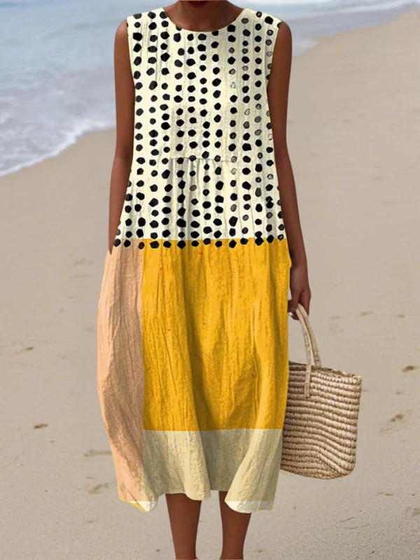 HADLEY | POLKA COLORBLOCK MIDI DRESS