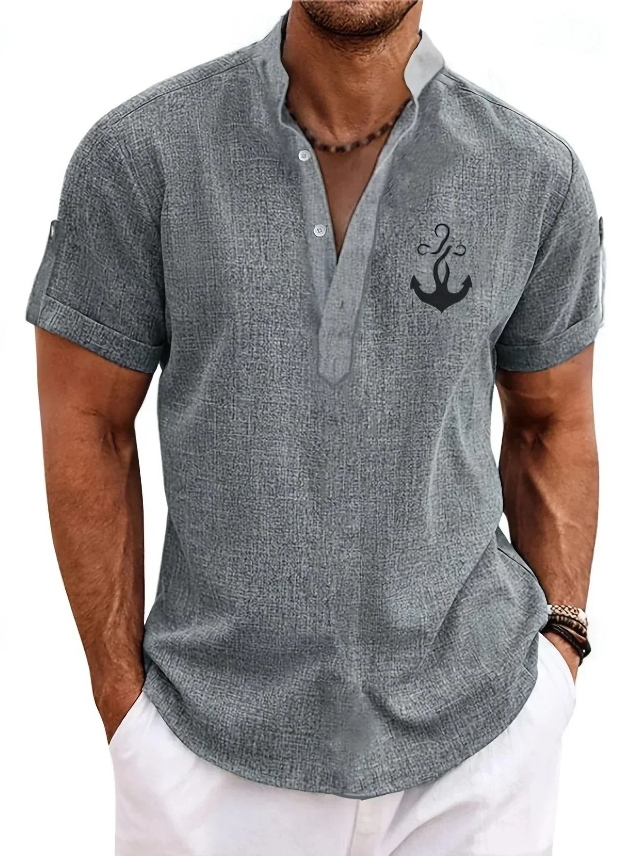 CALEB | STYLISH SHIRT WITH A STAND-UP COLLAR