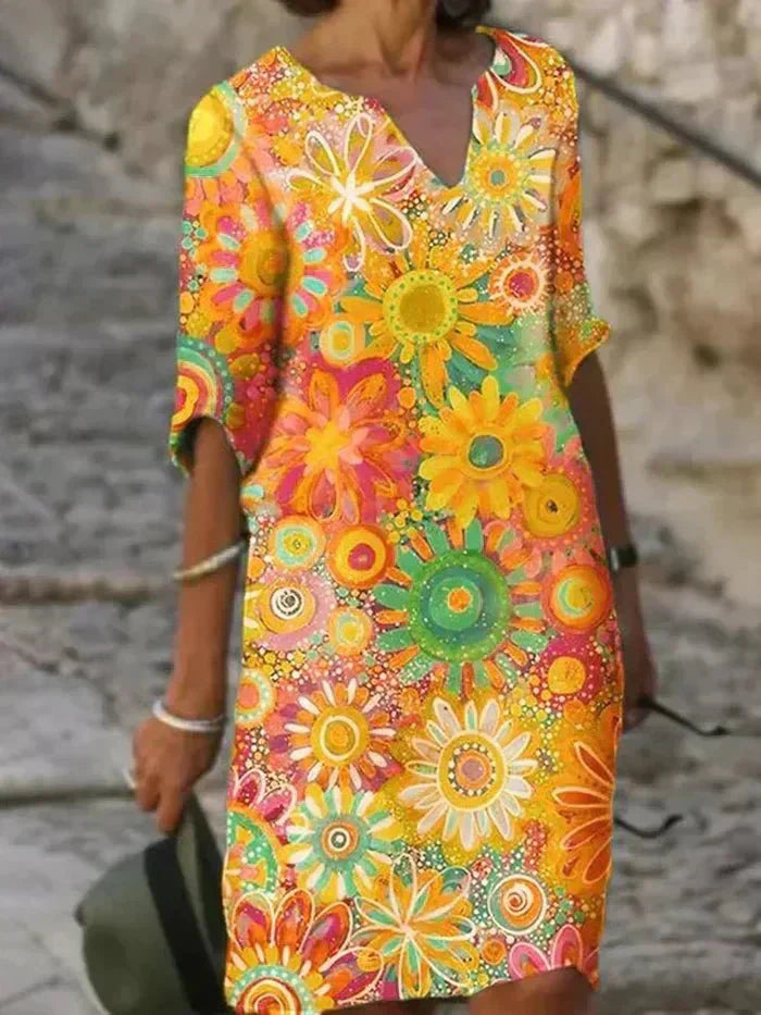 EVY | VIBRANT FLORAL MIDI DRESS
