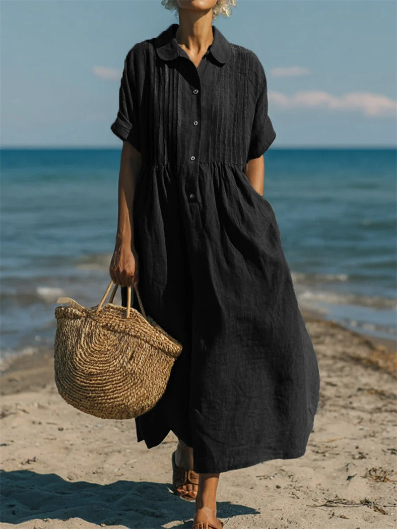 ALICE | COTTON BUTTON SHIRT DRESS