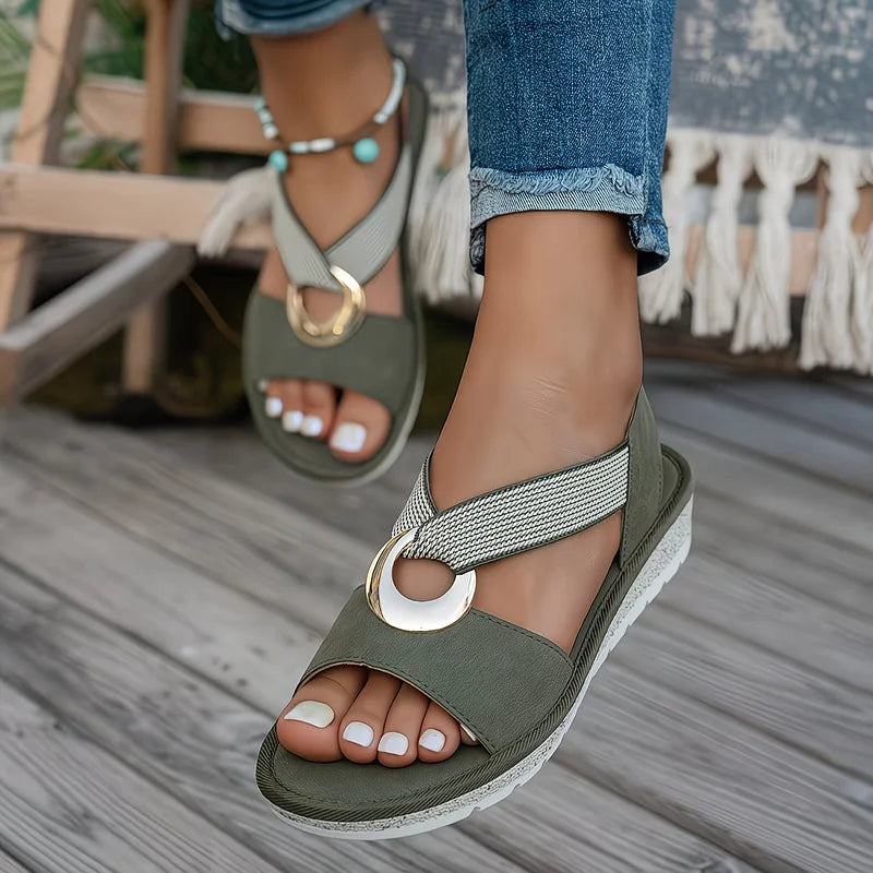 ESRA | FLAT SANDALS WITH METAL BUCKLE