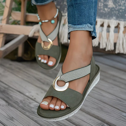 ESRA | FLAT SANDALS WITH METAL BUCKLE