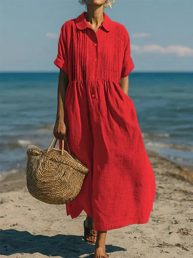 ALICE | COTTON BUTTON SHIRT DRESS
