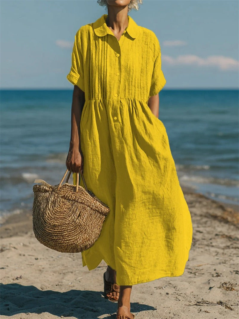 ALICE | COTTON BUTTON SHIRT DRESS