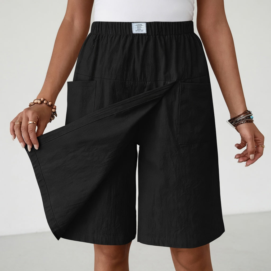 LUCIE | ELASTIC WAIST SKORT WITH ACTIVE-STYLE POCKETS