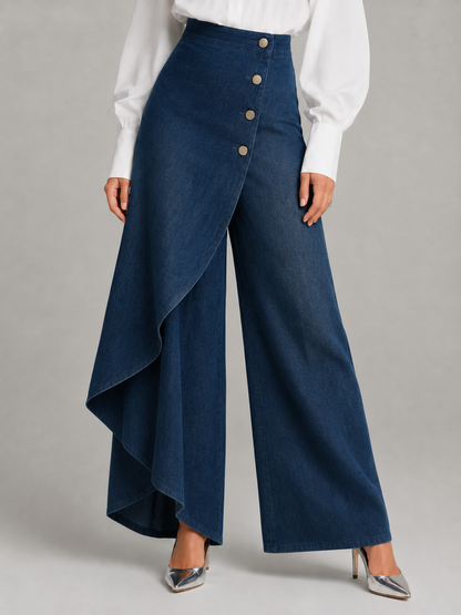 NICOLE | DENIM WRAP TROUSERS