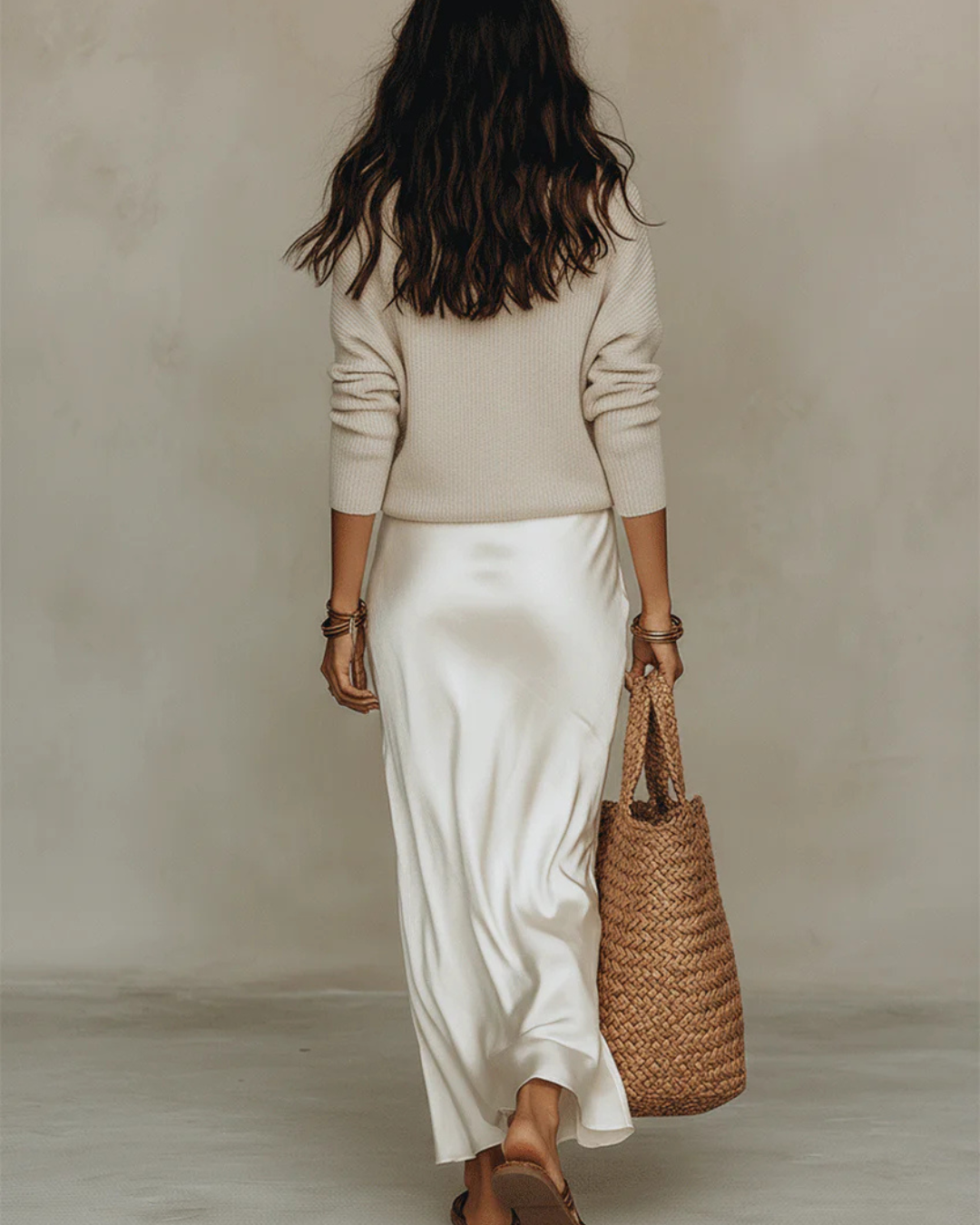 KIRRA | MIDI SATIN DRESS AND SWEATER