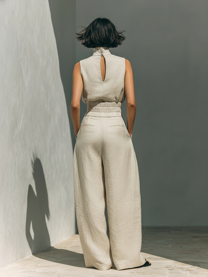 ADELAIDE | WOMEN'S WIDE-LEG COTTON PANTS SET