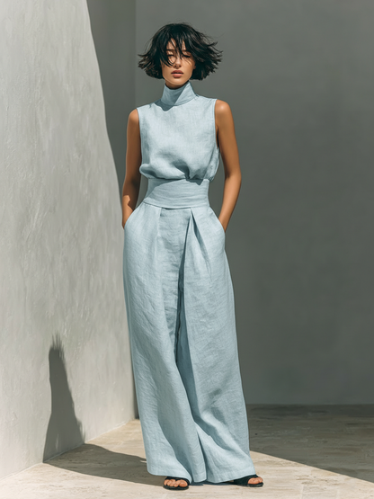ADELAIDE | WOMEN'S WIDE-LEG COTTON PANTS SET