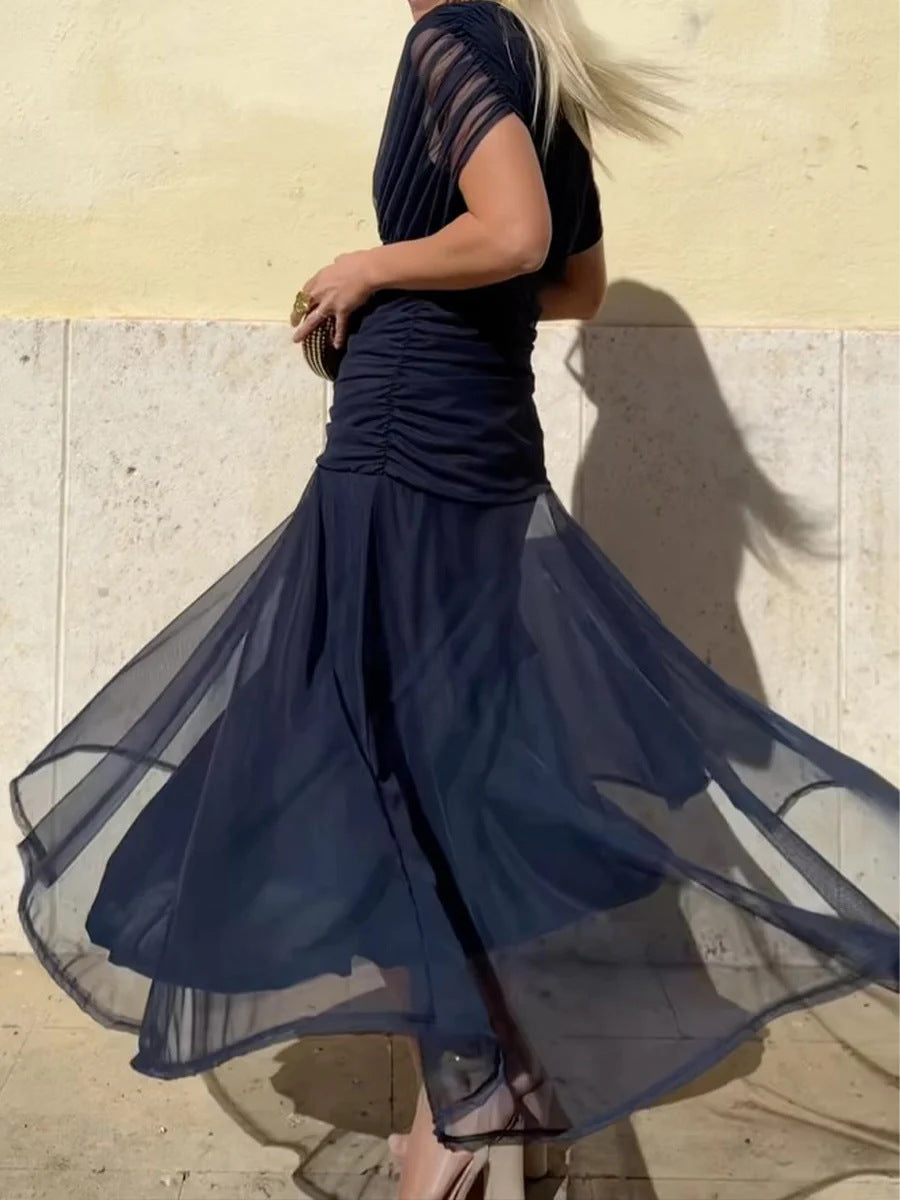 CLAIRE | ELEGANT LONG FLORAL V-NECK FLOW DRESS