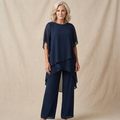 KIMMI | DRAPED TOP WITH PALAZZO PANTS