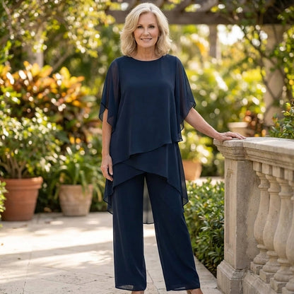 KIMMI | DRAPED TOP WITH PALAZZO PANTS