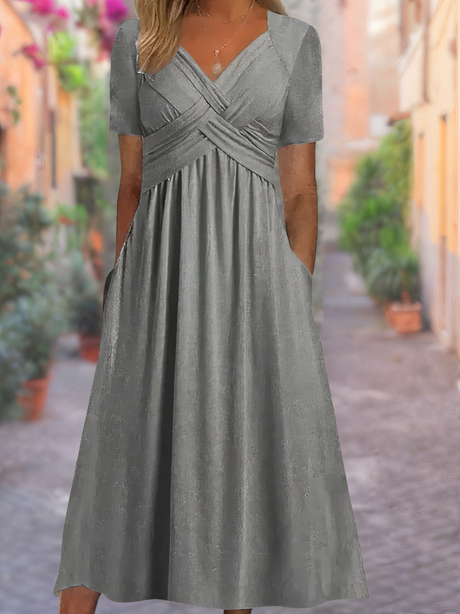 CAITLIN | V-NECK TUMMY_COVERING DRESS