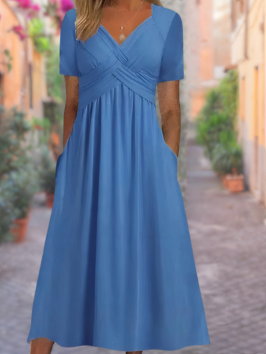 CAITLIN | V-NECK TUMMY_COVERING DRESS
