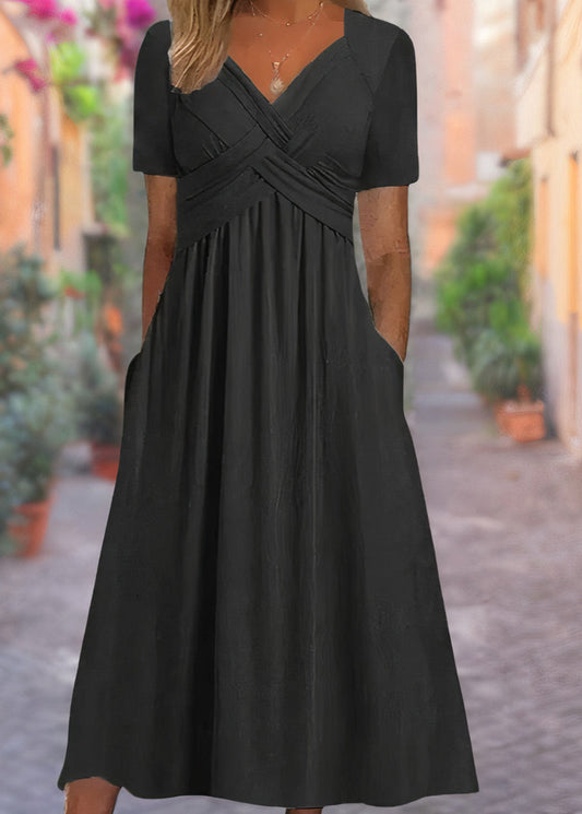 CAITLIN | V-NECK TUMMY_COVERING DRESS