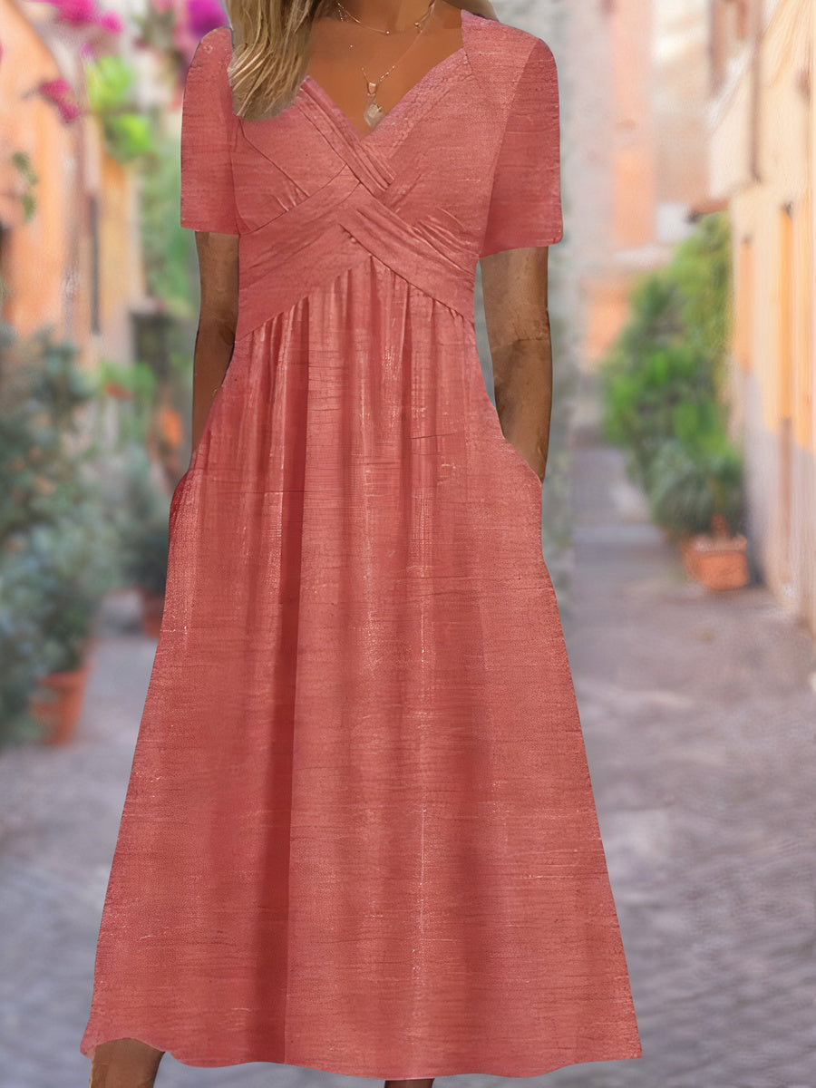 CAITLIN | V-NECK TUMMY_COVERING DRESS