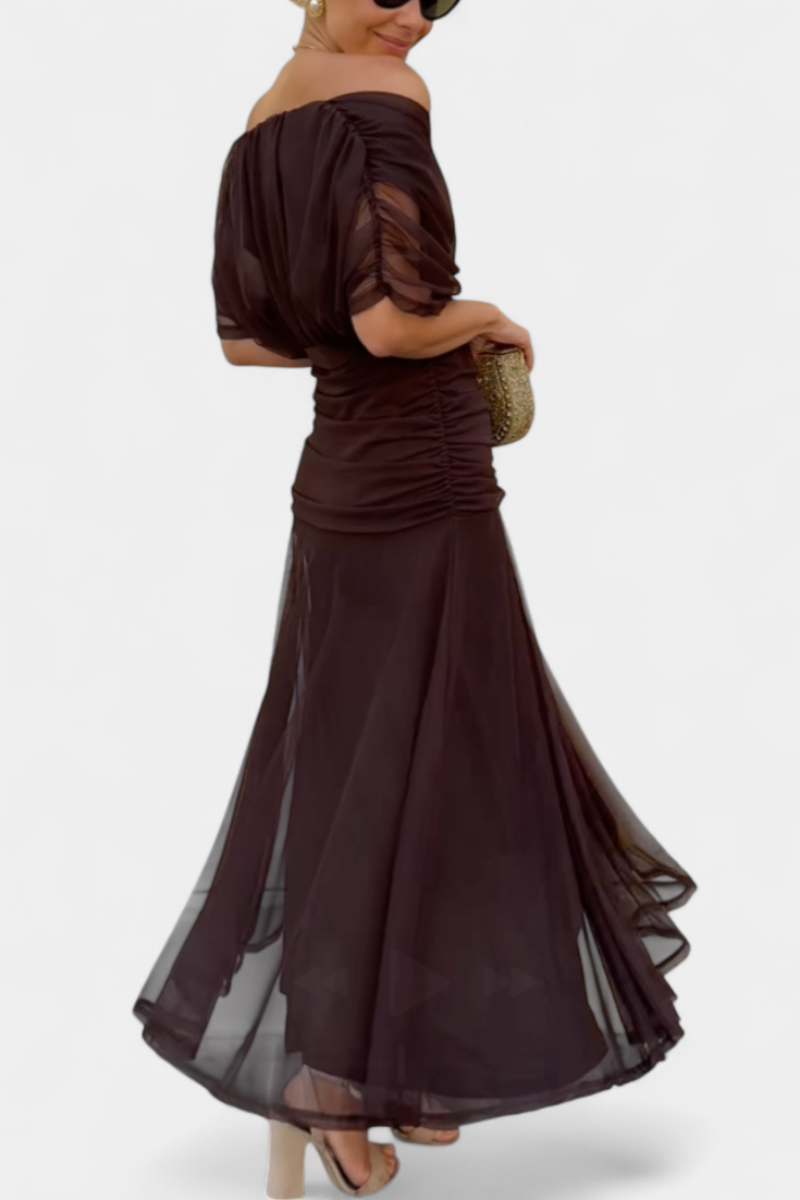 CLAIRE | ELEGANT LONG FLORAL V-NECK FLOW DRESS