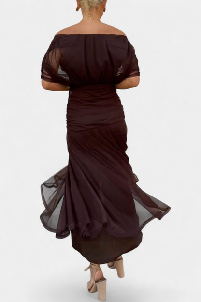 CLAIRE | ELEGANT LONG FLORAL V-NECK FLOW DRESS