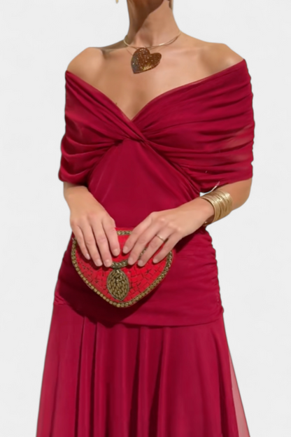 CLAIRE | ELEGANT LONG FLORAL V-NECK FLOW DRESS