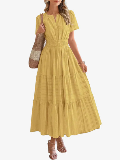 ELARA | BOHO MAXI DRESS WITH V-NECK & FLOWING FIT