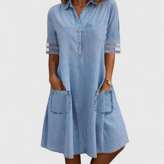 BRITTANY | FIGURE FLATTERING DENIM DRESS