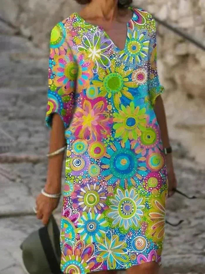 EVY | VIBRANT FLORAL MIDI DRESS