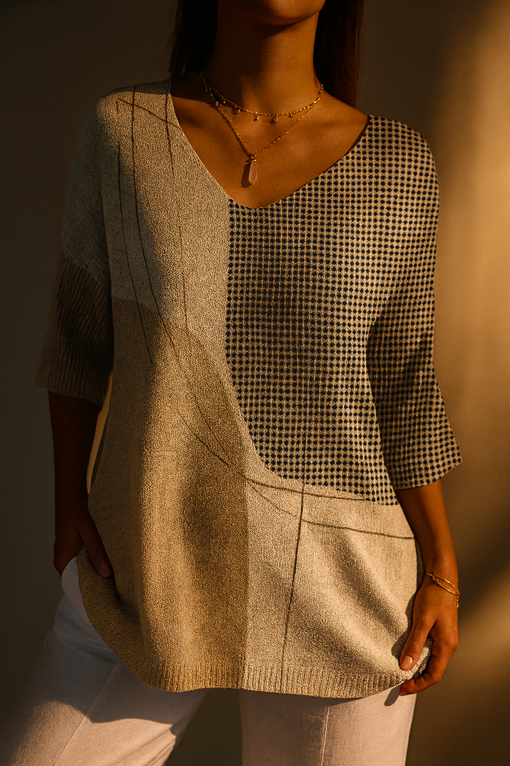 INDI | GEOMETRIC KNIT SWEATER