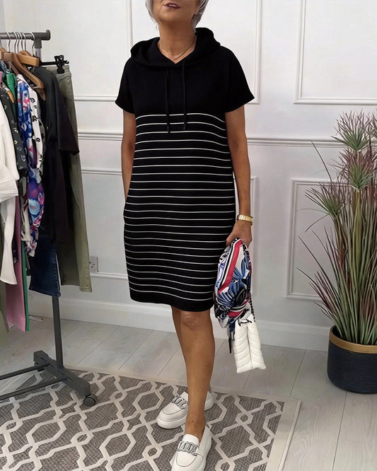 SUZY | WOMEN'S STRIPED HOODED DRESS