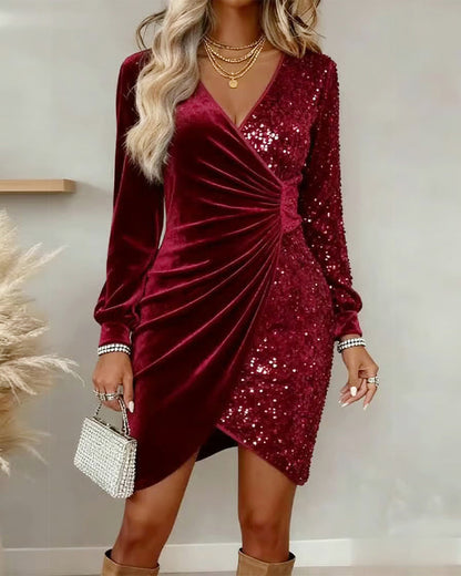 MILA | MIDI DRESS WITH V-NECK