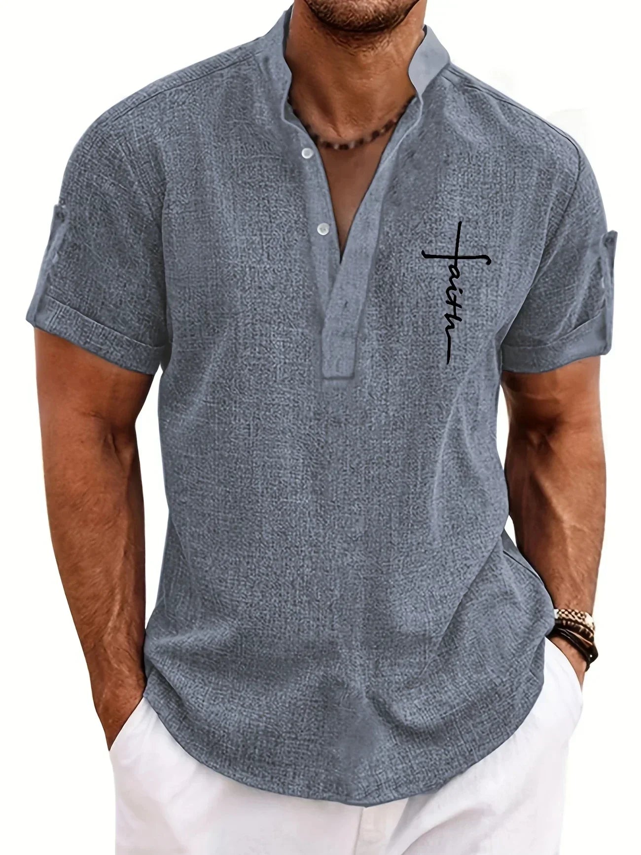 CALEB | STYLISH SHIRT WITH A STAND-UP COLLAR