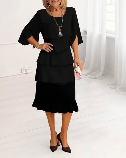 POPPY | ELEGANT COMFORT RUFFLE DRESS