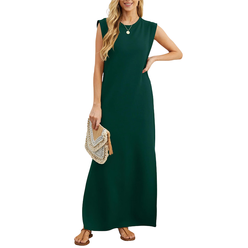 KAIA | CLASSIC LOOSE SLEEVELESS BEACH MAXI DRESS