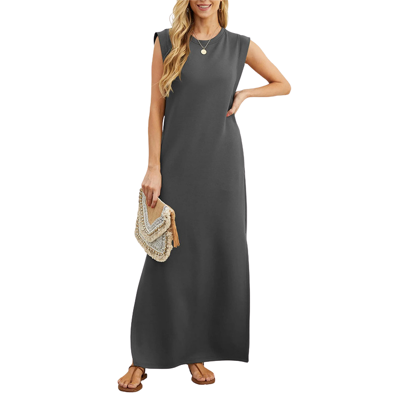 KAIA | CLASSIC LOOSE SLEEVELESS BEACH MAXI DRESS